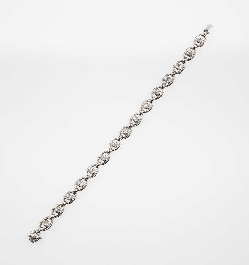 Platinum and diamond bracelet  - Auction Fine Jewels - II - Cambi Casa d'Aste