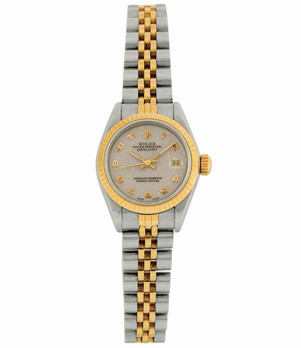 Rolex, Oyster Perpetual, Datejust, Superlative Chronometer, Officially Certified, case No. R568518, Ref. 69173. Made in 1988. Fine, center seconds, self-winding, water-resistant, stainless steel and 18K yellow gold wristwatch with date and a stainless steel and 18K yellow gold Rolex Jubilee bracelet with deployant clasp. Accompanied by the original box, Guarantee and additional link