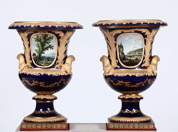 Coppia di grandi vasi da parata Russia, secondo quarto del XIX secolo