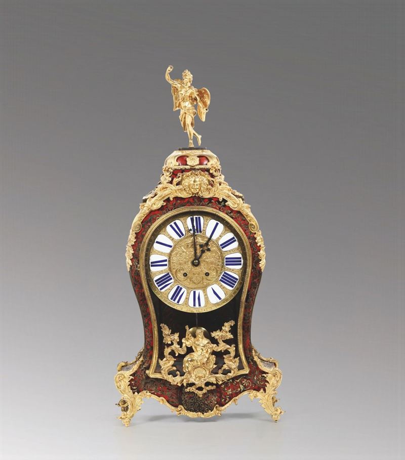 Pendola tipo Cartel con decori di gusto boulle, XIX secolo  - Auction Antique Clocks - Cambi Casa d'Aste