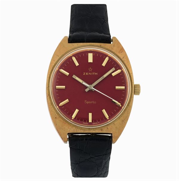 Zenith, Sporto. Fine, stainless steel and gold plated wristwatch with original buckle. Made circa 1970