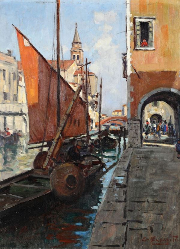 Cesare Esposito (1886-1943) Canale veneziano
