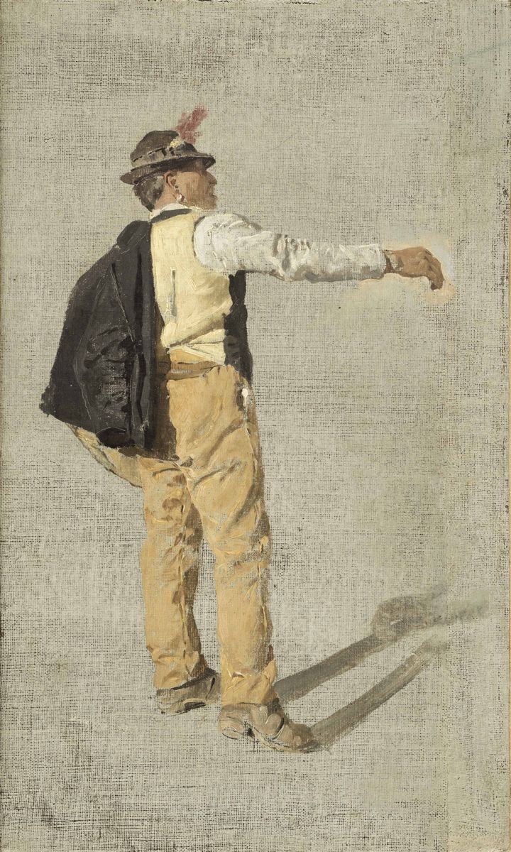Alceste Campriani (1848-1933) Studio di figura maschile, 1880-’84 c.  - Asta Dipinti del XIX e XX secolo - Cambi Casa d'Aste
