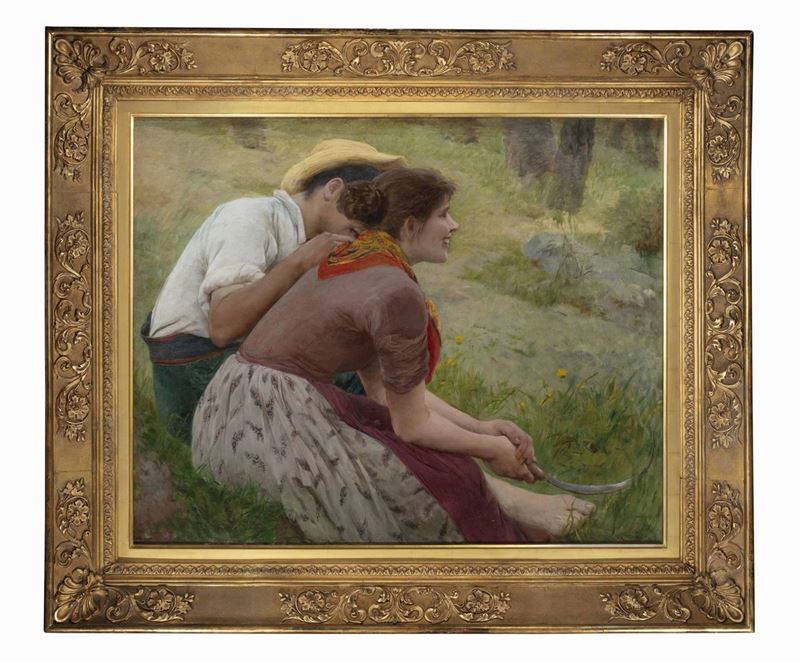 Egisto Ferroni (1835-1912) Idillio Campestre  - Auction Paintings of the XIX and XX centuries - Cambi Casa d'Aste