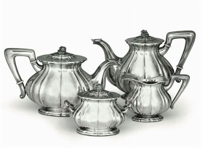 Servizio da Tè e Caffè in Argento, Italia Anni '50