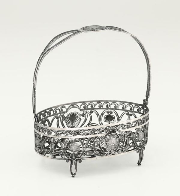 A silver basket, 1800s