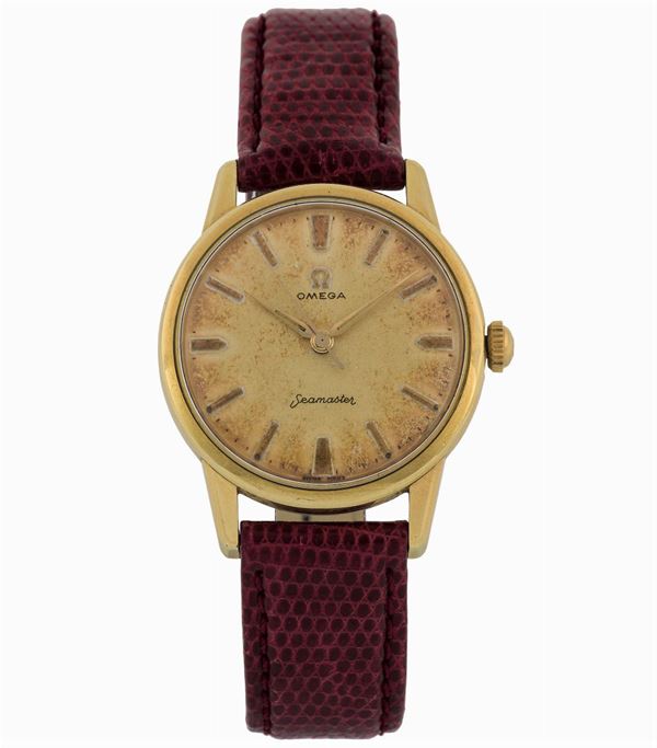 Omega, Seamaster, Ref. 14390-5SC. Fine, stainless steel and gold plated wristwatch with original buckle. Made circa 1958