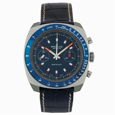Breitling, Geneve, Sprint, Ref. 2016. Orologio da Polso, Cronografo in Acciaio e Resina, con Scal...