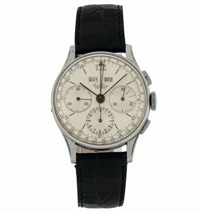 Breitling, Datora, Cassa No. 608850, Ref. 785. Raro, Orologio da Polso, Cronografo in Acciaio con...