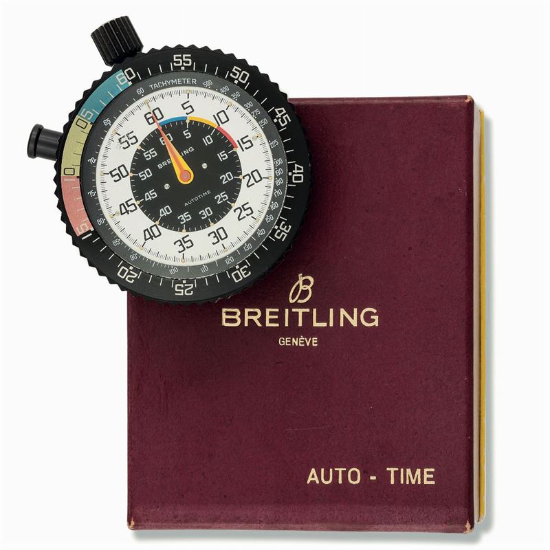 Breitling. Orologio da cruscotto per autovettura. Realizzato nel 1970 circa. Accompagnato dalla scatola originale e viti di montaggio  - Asta Orologi da Polso e da Tasca - Cambi Casa d'Aste