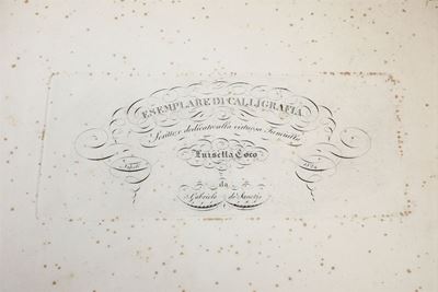 De Sanctis,gabrieleesemplare di Calligrafia,napoli,1824.(unito A:)esemplare di Alfabeti diversi.s...