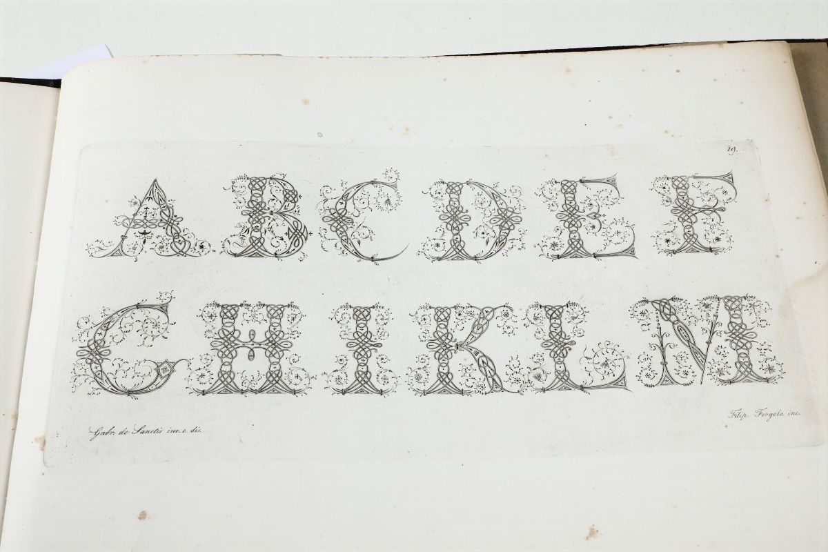 De Sanctis,gabrieleesemplare di Calligrafia,napoli,1824.(unito A:)esemplare di Alfabeti diversi.s...