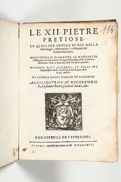 Bacci,andreale XII. Pietre Pretiose le Quali per Ordine di Dio nella Santa Legge,adornavano i Ves...