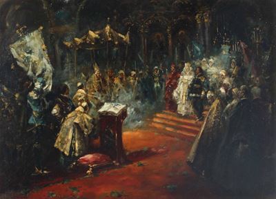 Salvator Sanchez Barbudo (1857-1917)cerimonia Nobiliare