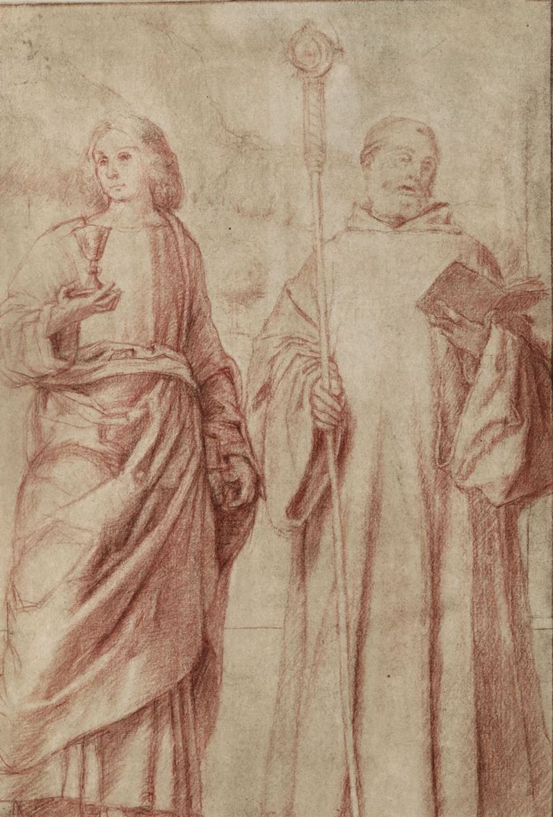 Scuola lombardo-veneneta del XVI secolo Coppia di santi  - Auction Old Master Paintings - Cambi Casa d'Aste