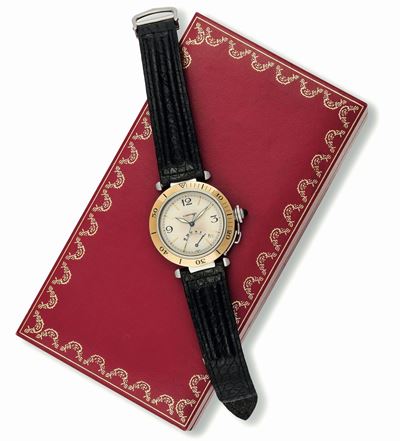 Cartier, Pasha Power Reserve, Ref. 1033. Orologio da Polso, in Acciaio e Oro 18k, Riserva di Cari...