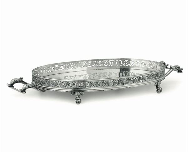 A silver tray, Papal States, late 17-1800s