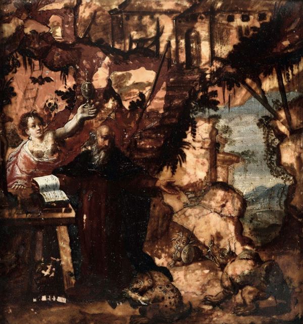Scuola del nord Italia del XVII secolo Le tentazioni di Sant’Antonio