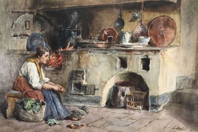 Leopoldo Burlando (1841-1915)interno con Figura