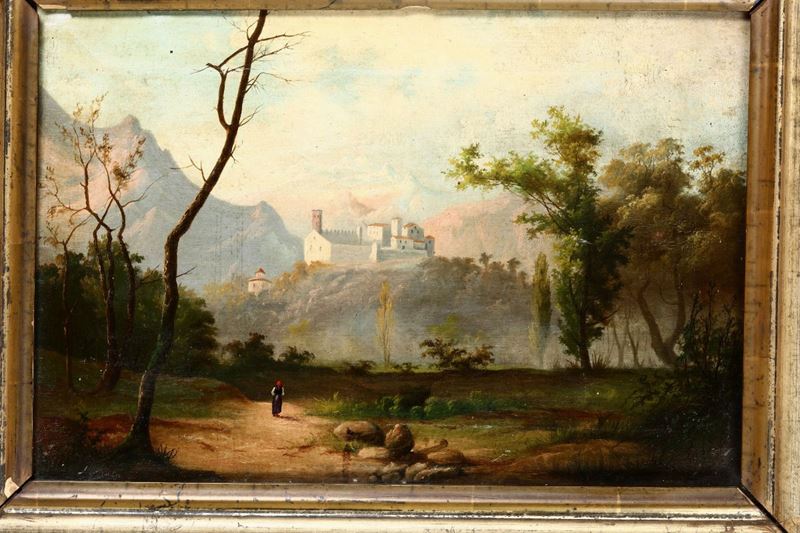 Leopoldo Burlando (1841-1915) paesaggio  - Asta Antiquariato - Cambi Casa d'Aste