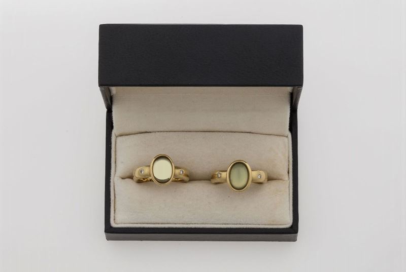 Pair of gold rings. Signed H.Stern. Fitted case  - Auction Jewels - Cambi Casa d'Aste