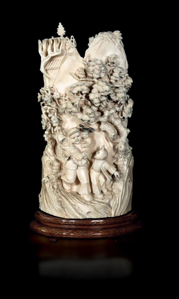 A group of ivory sculptures, China, Qing Dynasty, late 1800s