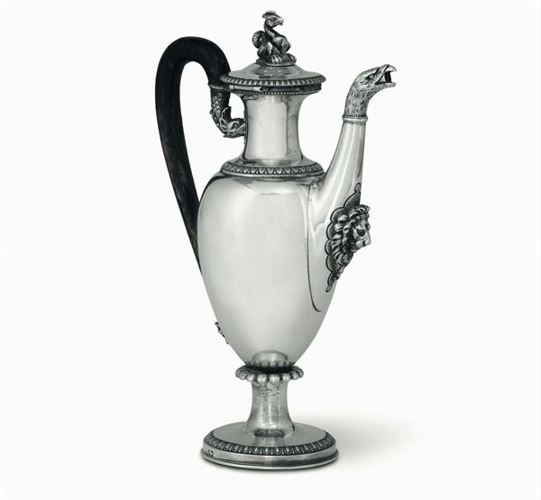 A silver coffee pot, Milan, early 1800s