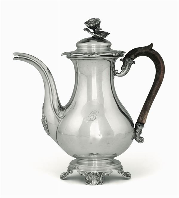 A silver coffee pot, Milan, late 1800s