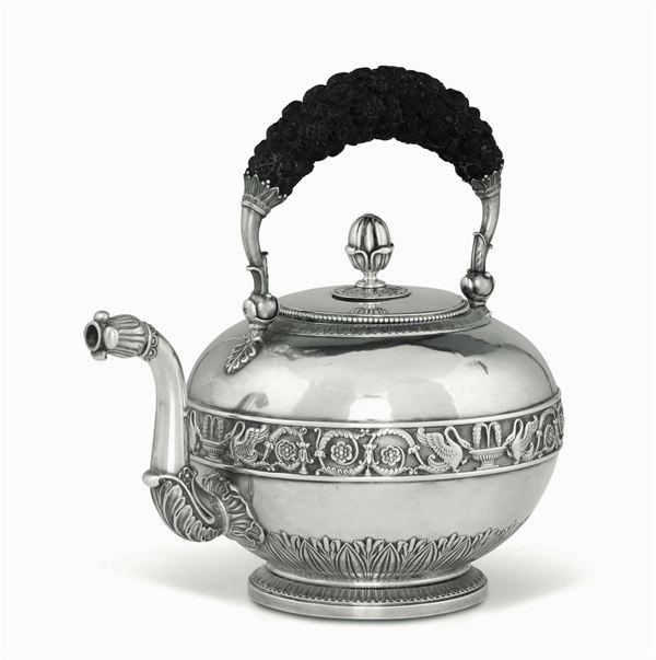 A large silver teapot, Paris, 1800s