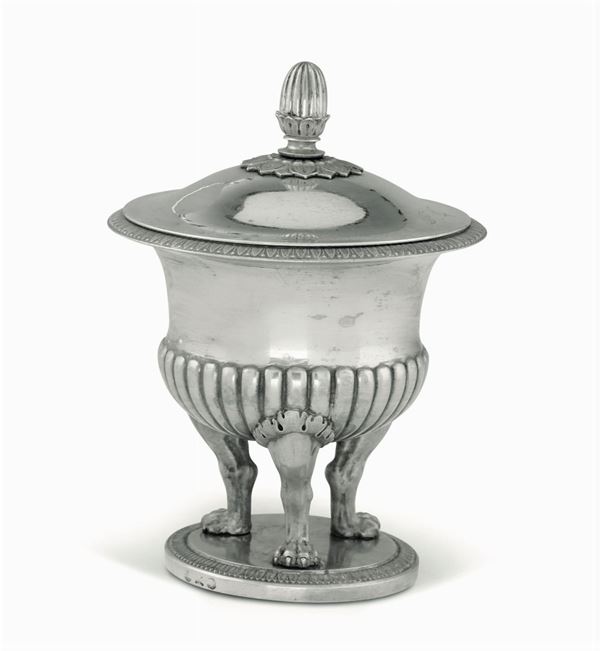 A silver sugar pot, Milan, mid 1800s