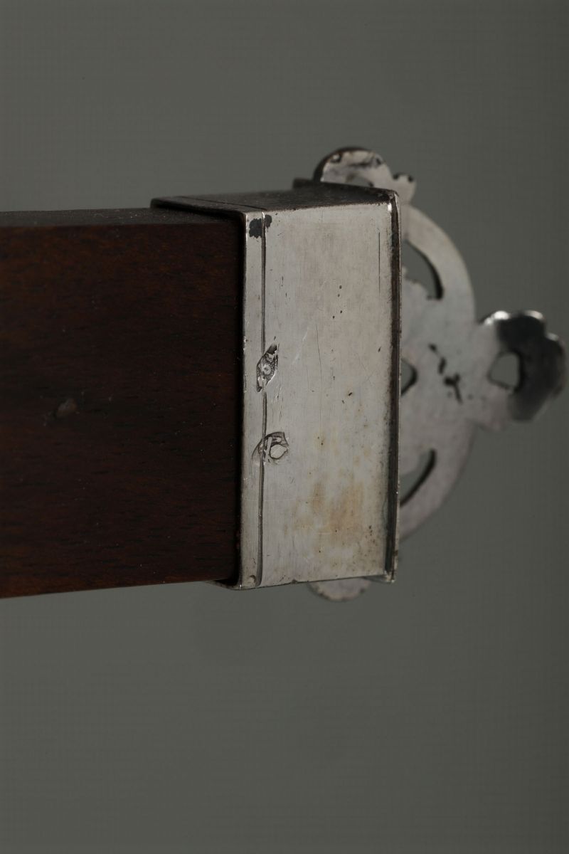 Crocifisso da Scrittoio in Argento Fuso e Sbalzato; Legno Roma, Prima Metà del XIX Secolo, Bollo ...