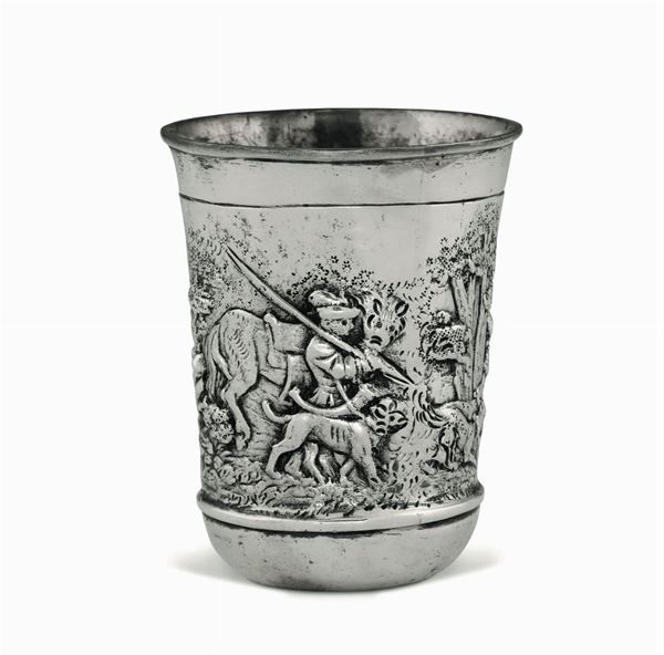 A silver hunter's cup, Germany, 1800s