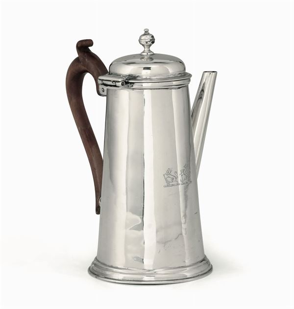 A silver coffee pot, London, 1834