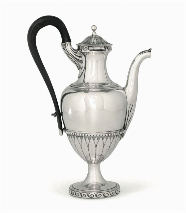 A silver coffee pot, Rome, 1700s