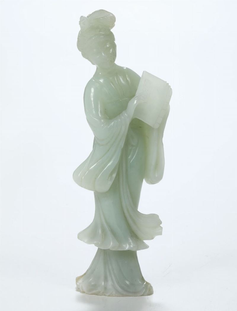 Statuina in giada  - Auction Ceramics and Antiquities - Cambi Casa d'Aste