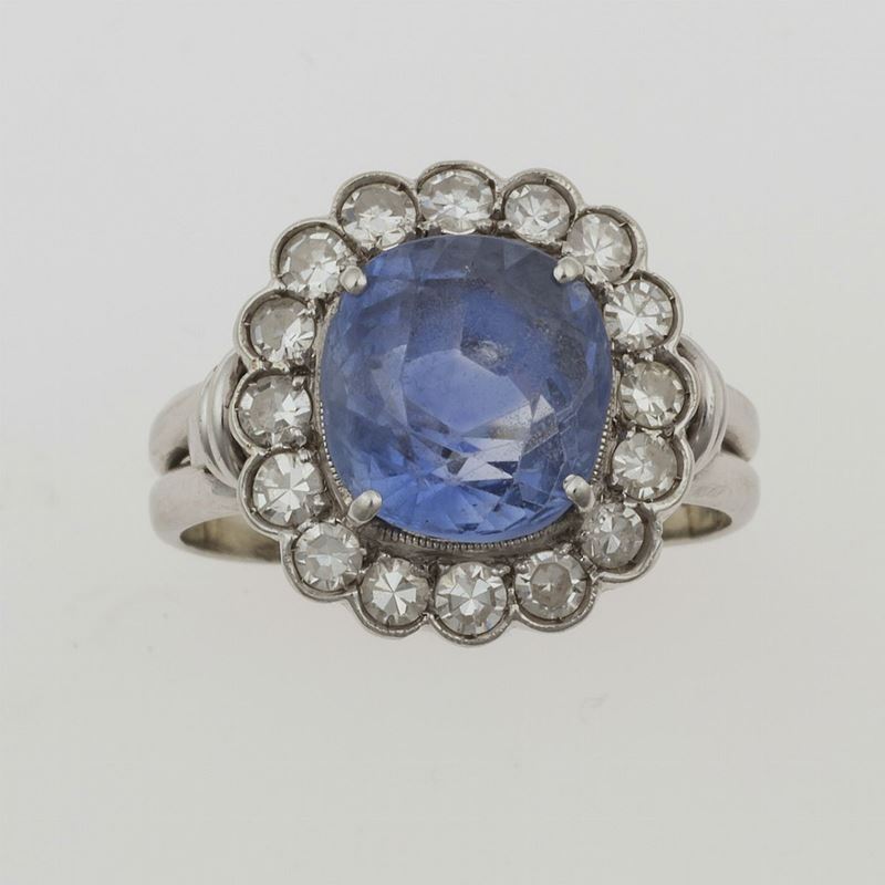 Sapphire and diamond ring  - Auction Jewels - Cambi Casa d'Aste