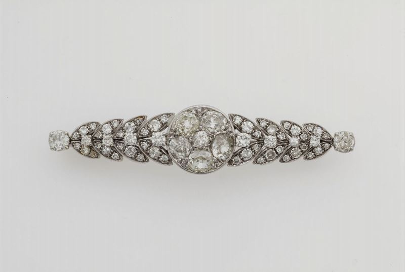 Diamond and gold brooch  - Auction Jewels - Cambi Casa d'Aste