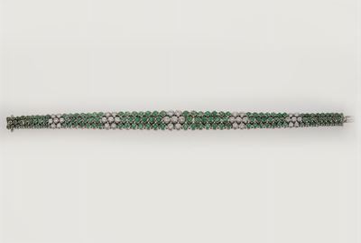 Bracciale con Diamanti e Smeraldi