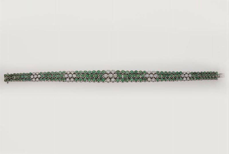 Diamond and emerald bracelet  - Auction Jewels - Cambi Casa d'Aste