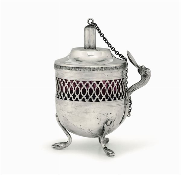 A silver candlewick holder, Venice, 1800s