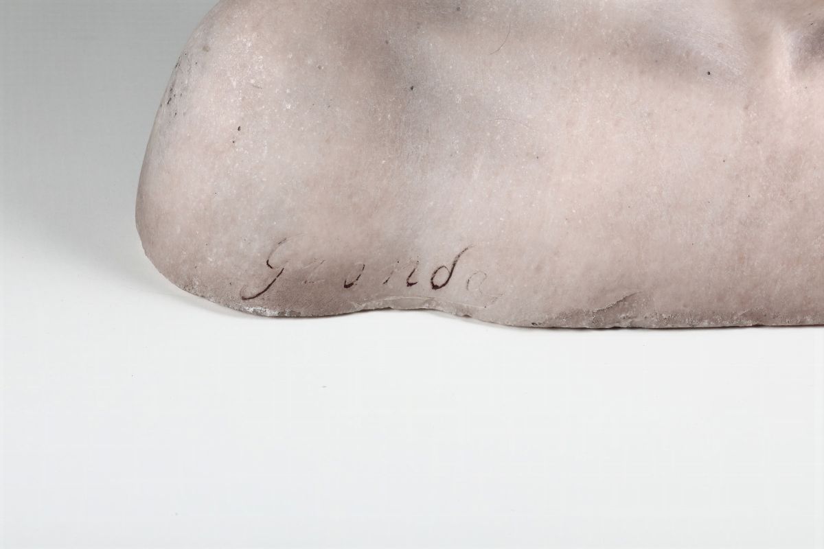 Busto Maschile in Marmo, Firmato Gronda (?)
