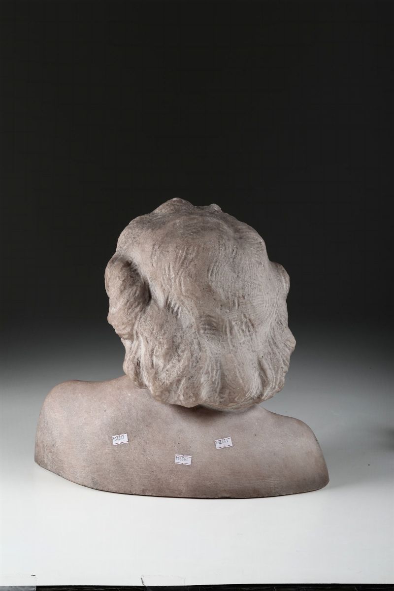 Busto Maschile in Marmo, Firmato Gronda (?)