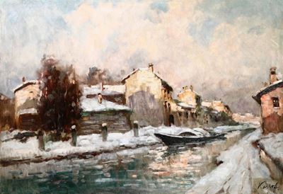 Ivan Karpoff (1898 - 1970)paesaggio Invernale