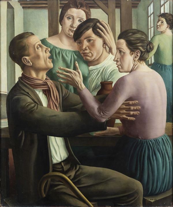 Ubaldo Oppi (1889-1942) Il cieco e altre figure, 1922