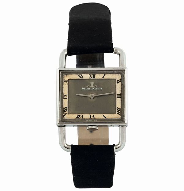 Jaeger LeCoultre, Ref. 9041.42, Big Etrier case No. 1317112. Fine and very rare, stainless steel wristwatch. Made circa 1970