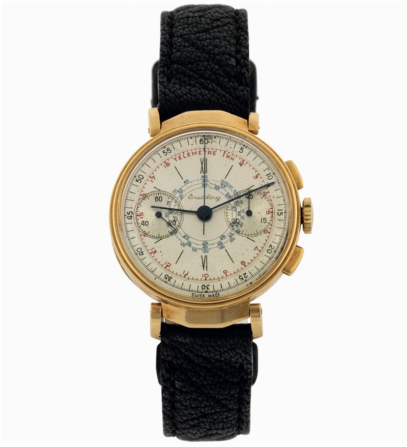 Breitling, Ref. 720. Fine, 18K yellow gold chronograph wristwatch. Made circa  1930  - Auction wrist and pocket watches - Cambi Casa d'Aste