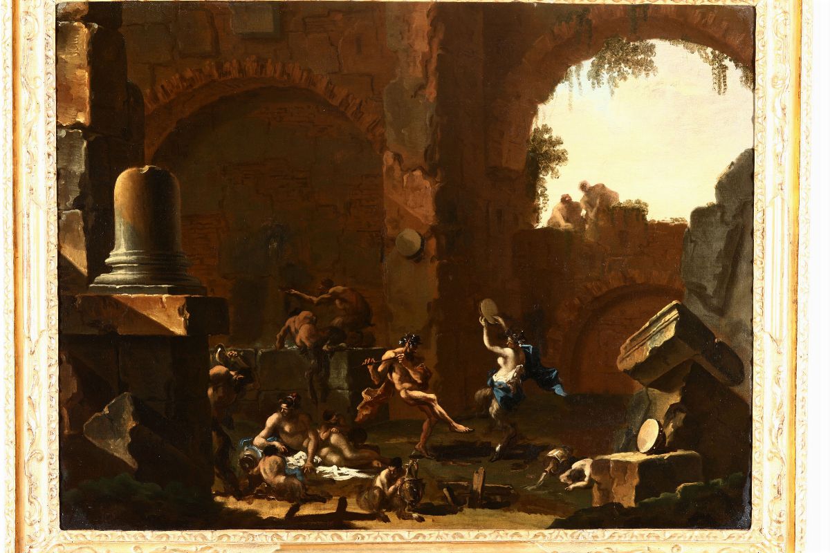 Alessandro Magnasco (genova 1667-1749) e Clemente Spera (novara 1661 - Milano 1742)scena di Bacca...