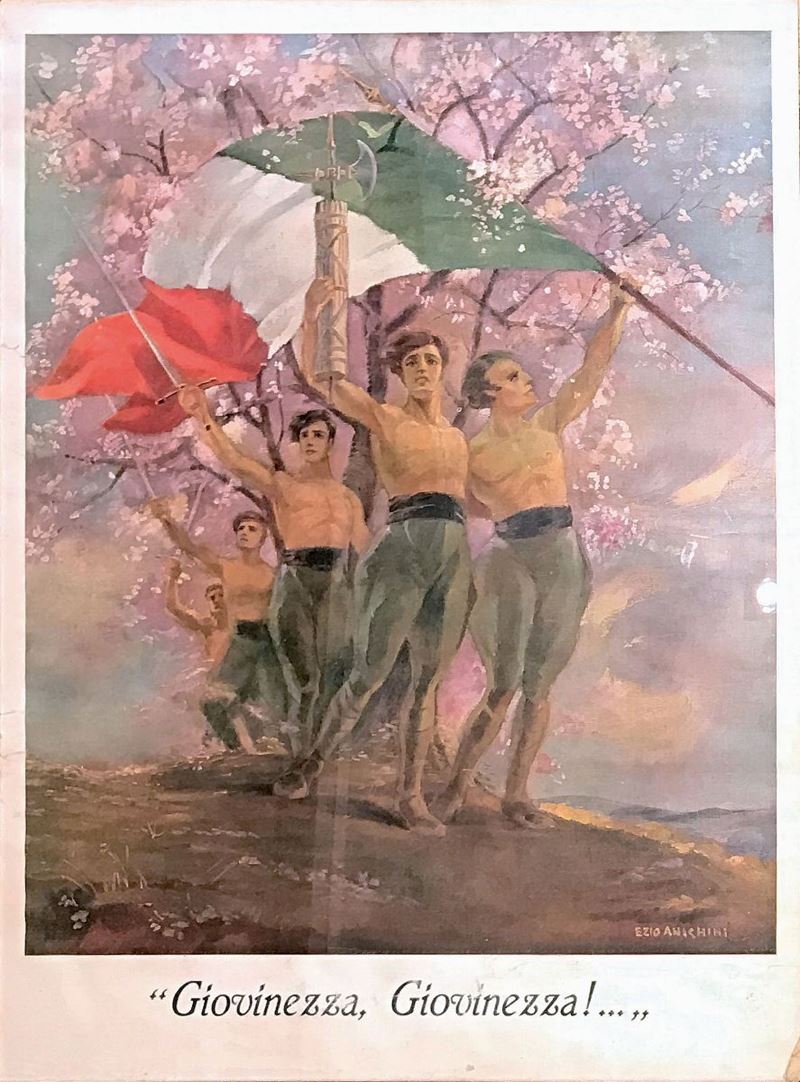 Ezio Anichini (1886 - 1948) GIOVINEZZA GIOVINEZZA!  - Auction Vintage Posters - Cambi Casa d'Aste