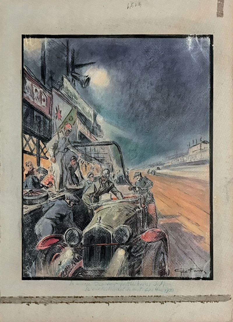 Geo Ham (1900 - 1972) LA COURSE DU VINGT-QUATRE HEURES DU MANS / LE REVITAILLEMENT DE NUIT, GEO HAM 1933  - Auction Vintage Posters - Cambi Casa d'Aste
