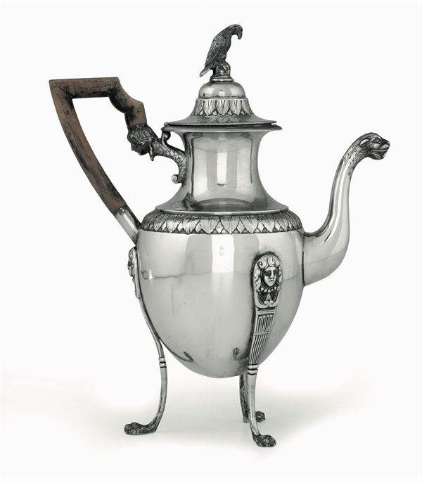 A silver coffee pot, Italy, 18-1900s